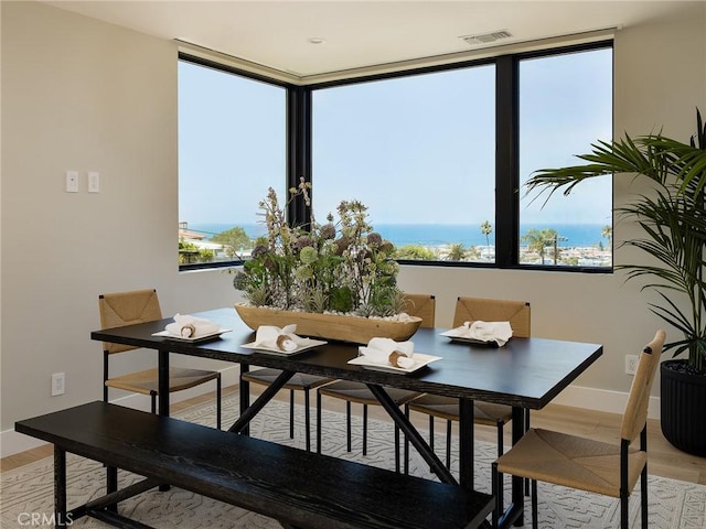 3100 Tennyson Pl, Hermosa Beach, CA 90254 - dining space featuring light wood-style flooring and baseboards