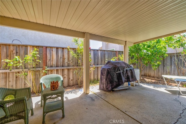 view of patio featuring area for grilling