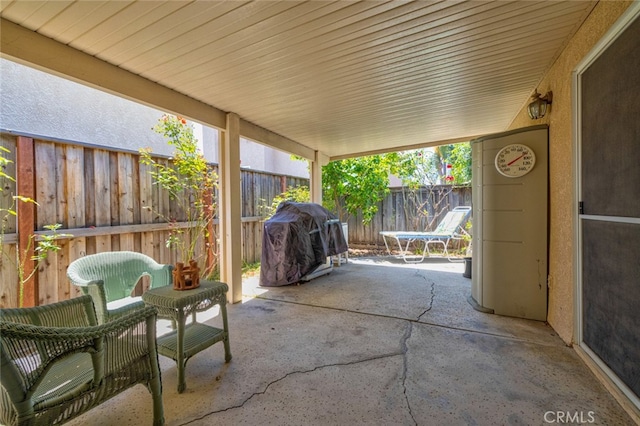 view of patio with grilling area