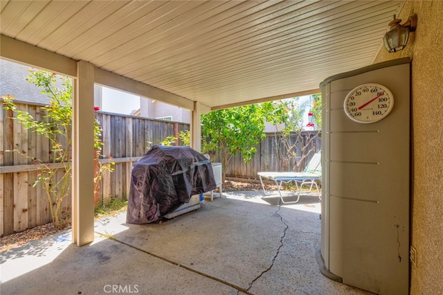 view of patio with area for grilling