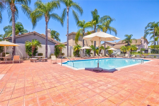 view of pool with a patio