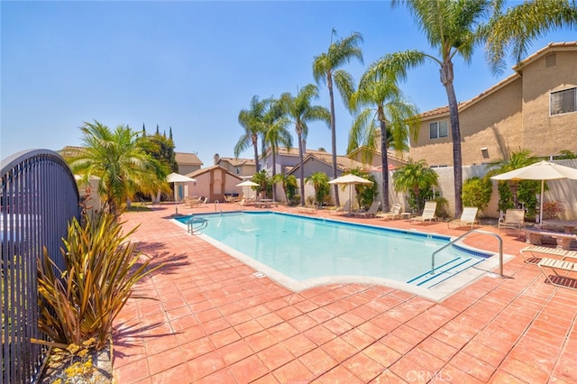 view of pool with a patio