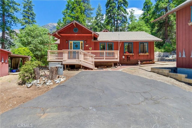 9339 Wood Rd, Forest Falls, CA 92339 - chalet / cabin with a wooden deck