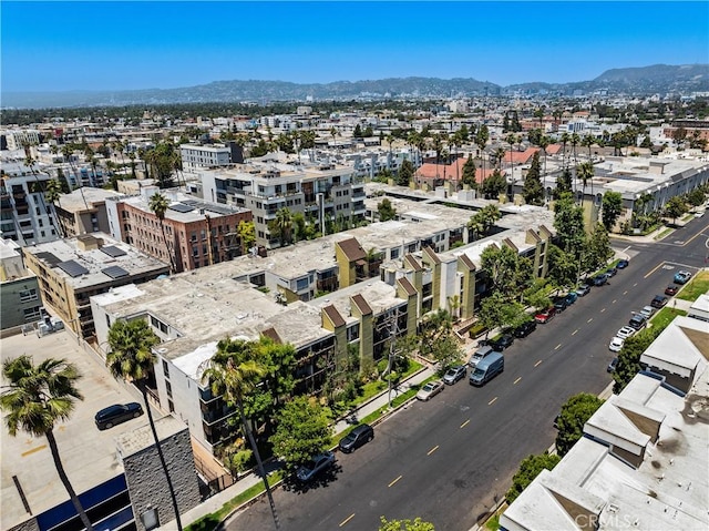 bird's eye view featuring a mountain view