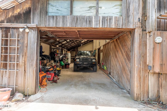 view of garage