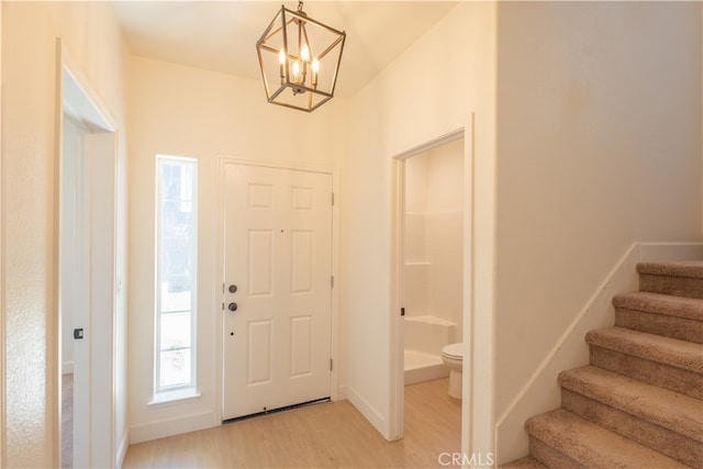 foyer entrance featuring light hardwood / wood-style floors