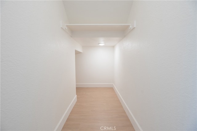 hall featuring light wood-type flooring