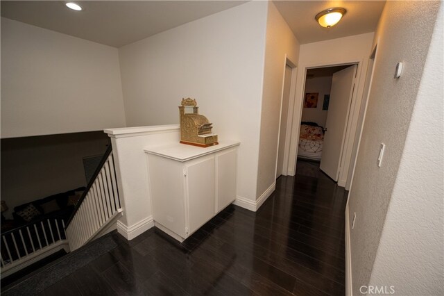 hall featuring dark hardwood / wood-style floors