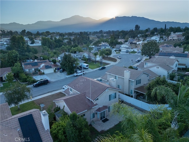 bird's eye view with a mountain view