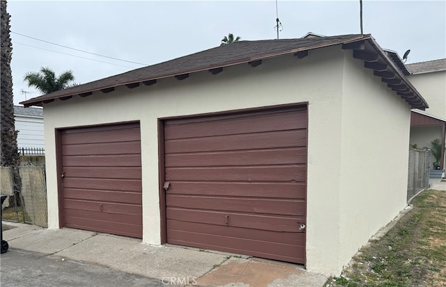 view of garage