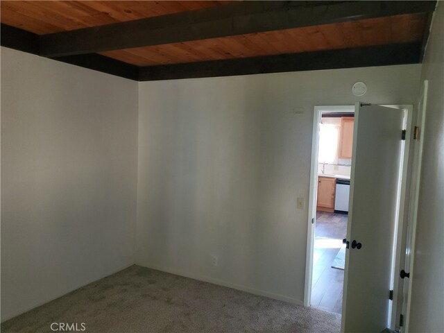474 Whidbey Way, Morro Bay, CA 93442 - carpeted spare room featuring wood ceiling and beamed ceiling