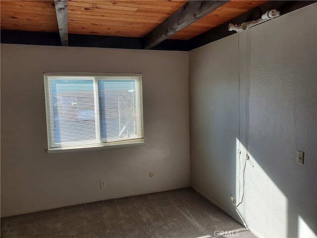 474 Whidbey Way, Morro Bay, CA 93442 - empty room featuring beam ceiling, carpet, and wooden ceiling
