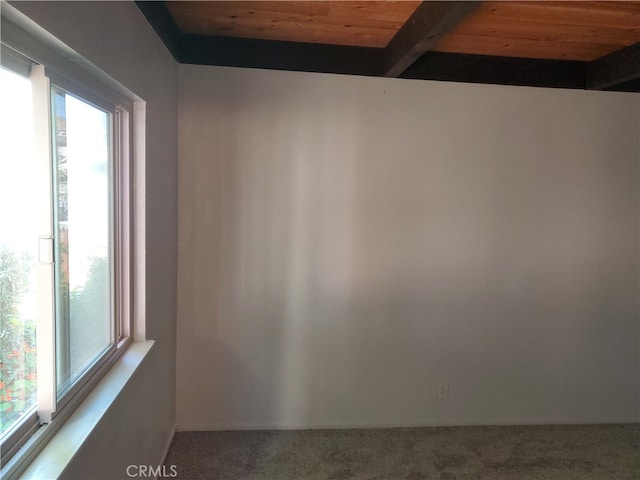 474 Whidbey Way, Morro Bay, CA 93442 - spare room with wood ceiling, carpet flooring, and beamed ceiling