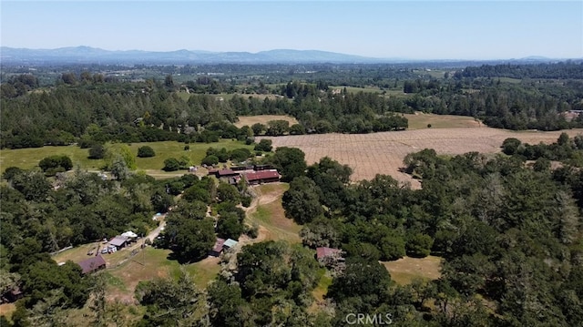 bird's eye view with a mountain view