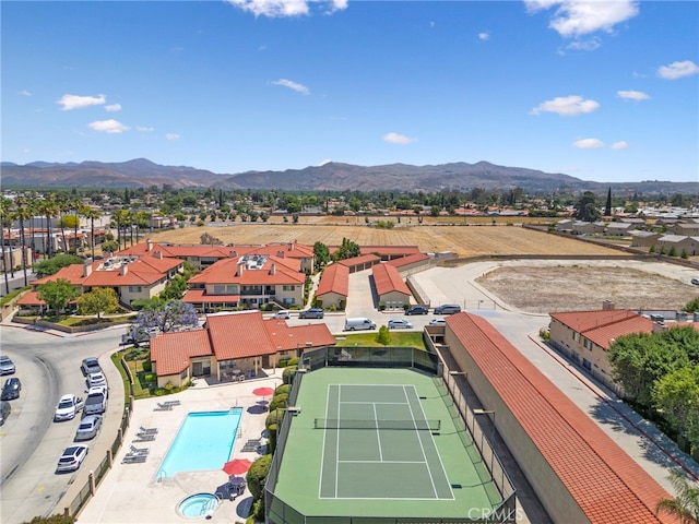 aerial view featuring a mountain view