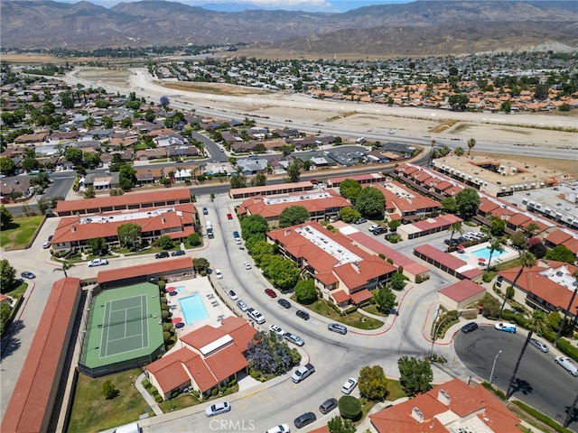 bird's eye view featuring a mountain view