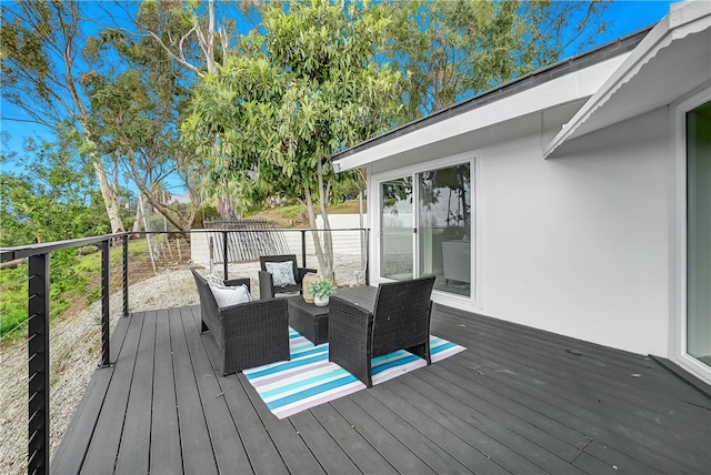 deck with an outdoor living space