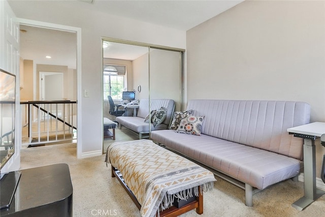 living room with carpet flooring