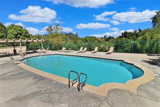 view of pool featuring a patio area