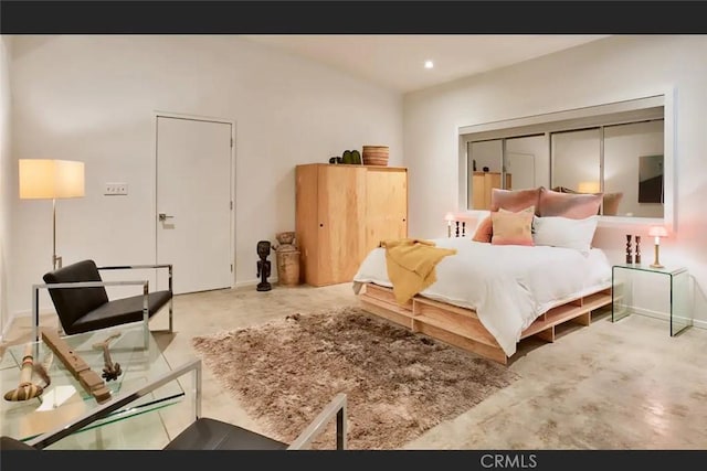 66028 Sonora Rd, Joshua Tree, CA 92252 - bedroom featuring concrete floors and recessed lighting