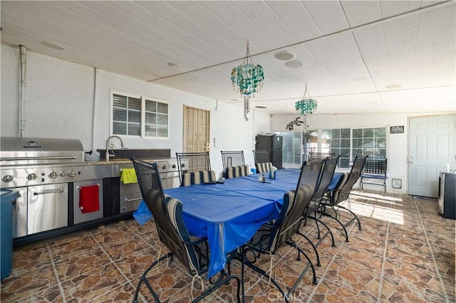 view of patio featuring a grill