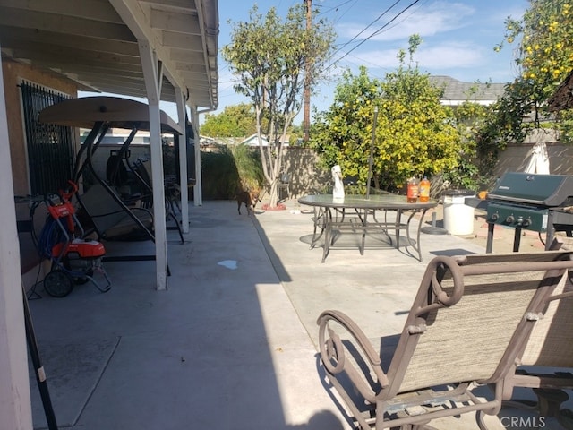 view of patio with area for grilling