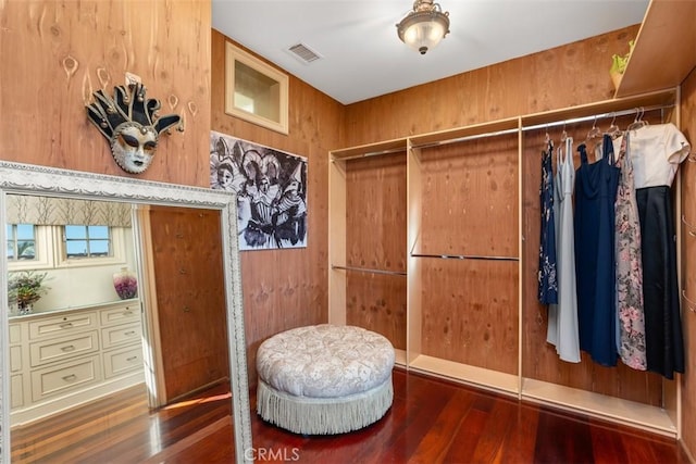 walk in closet featuring wood-type flooring