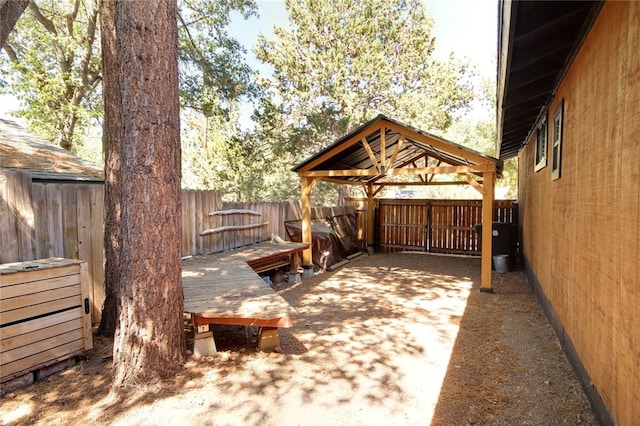 view of patio / terrace with a gazebo