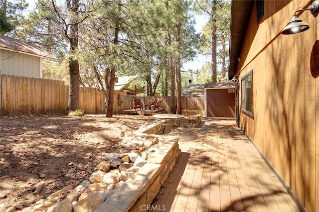 view of yard with a deck