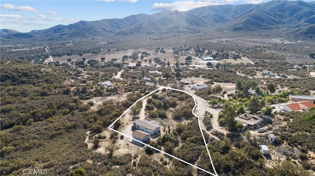 bird's eye view featuring a mountain view