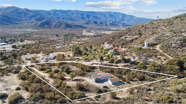 aerial view featuring a mountain view