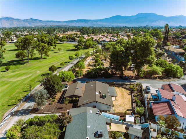 aerial view with a mountain view