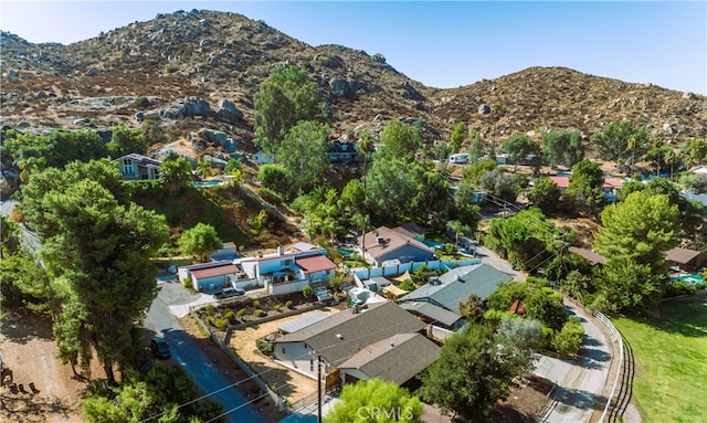 bird's eye view featuring a mountain view