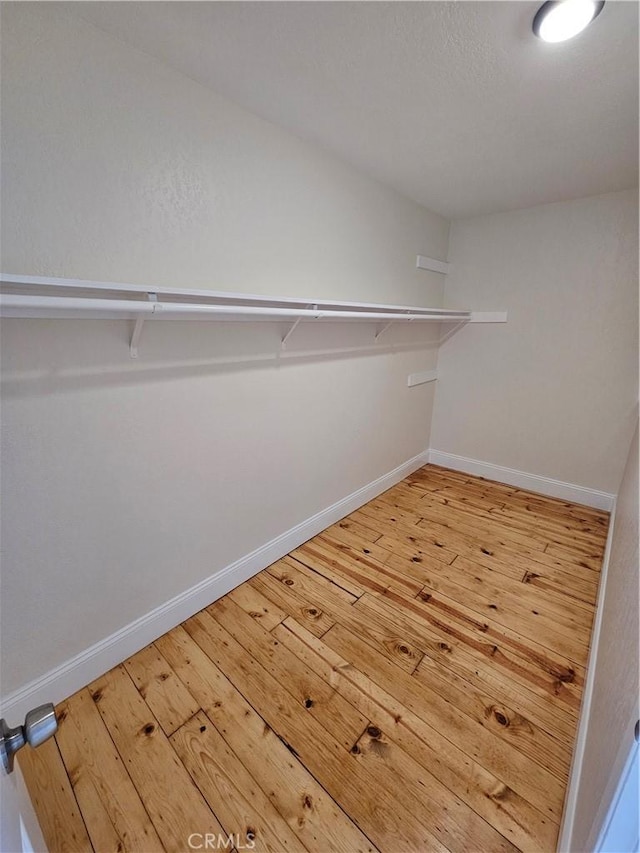 spacious closet with hardwood / wood-style flooring