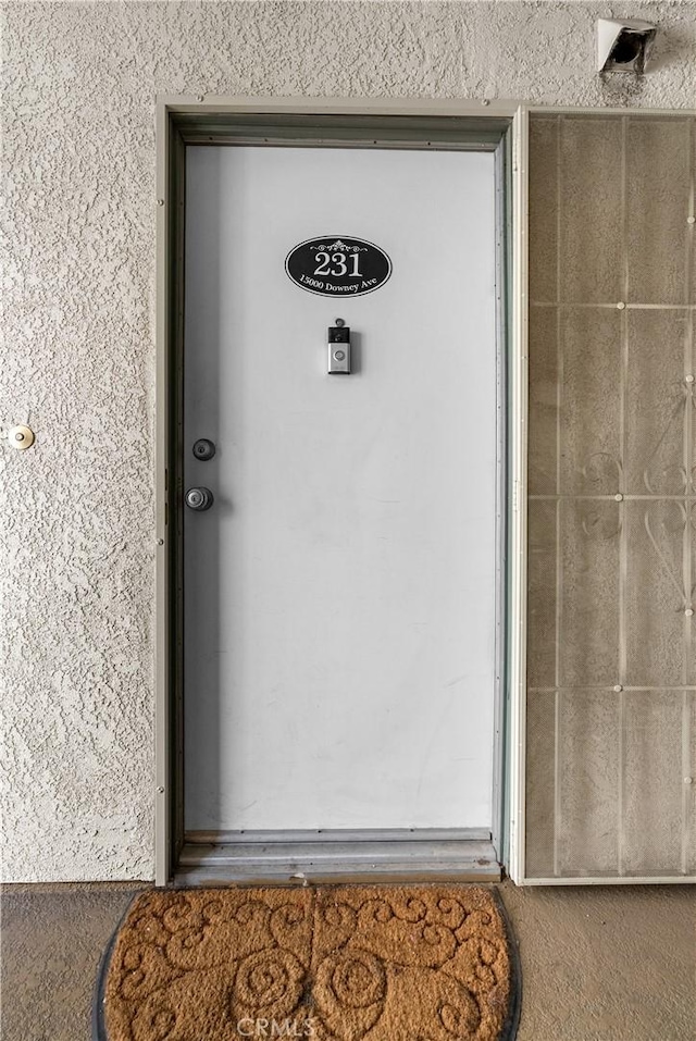 view of doorway to property