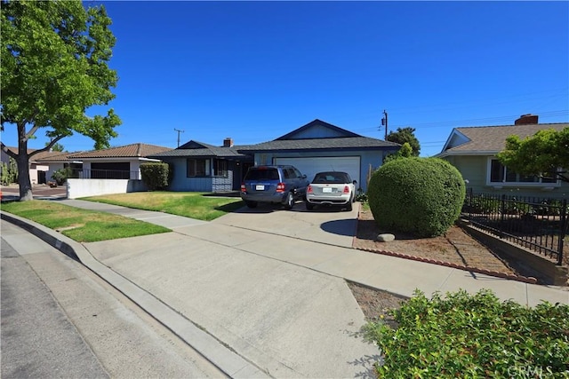 622 E Lomita Ave, Orange, CA 92867 - ranch-style home with fence, concrete driveway, a front yard, and a garage