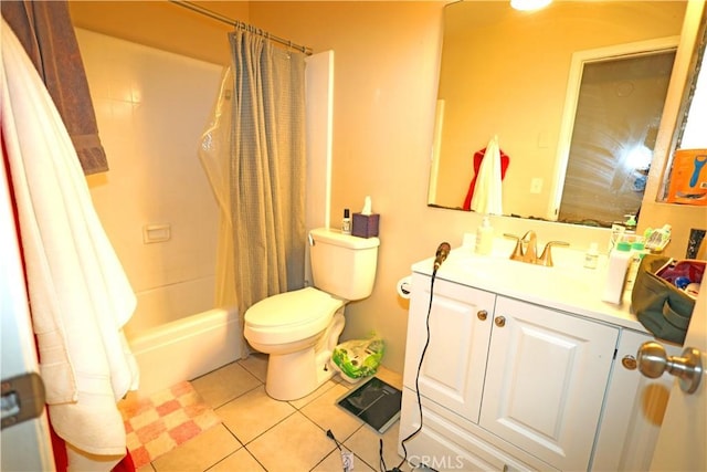 622 E Lomita Ave, Orange, CA 92867 - bathroom with vanity, toilet, tile patterned flooring, and shower / tub combo with curtain