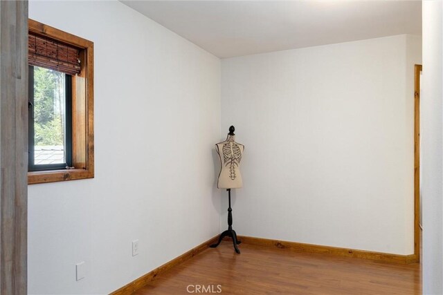 spare room featuring light hardwood / wood-style flooring