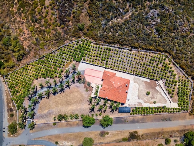 bird's eye view with a rural view