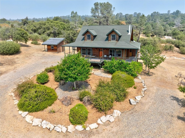 view of front of property featuring covered porch