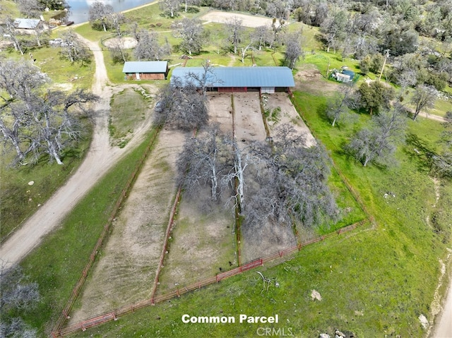 bird's eye view featuring a rural view