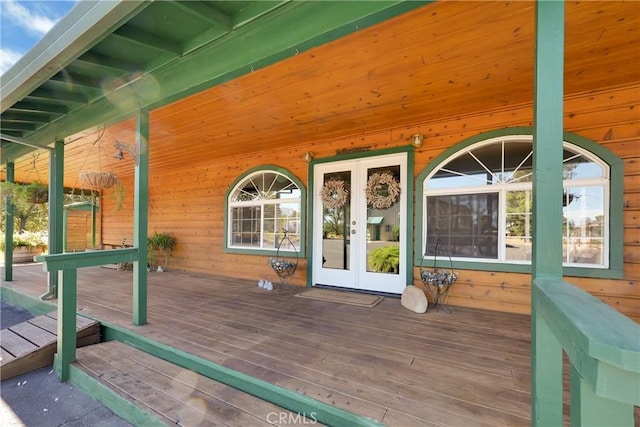 deck with french doors