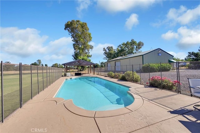 view of pool featuring a gazebo