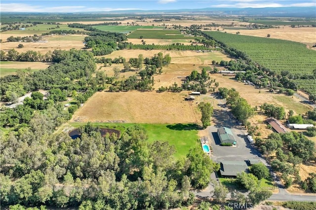 aerial view featuring a rural view