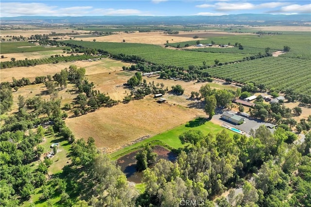 aerial view with a rural view