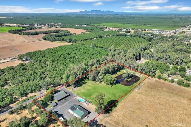 aerial view featuring a rural view