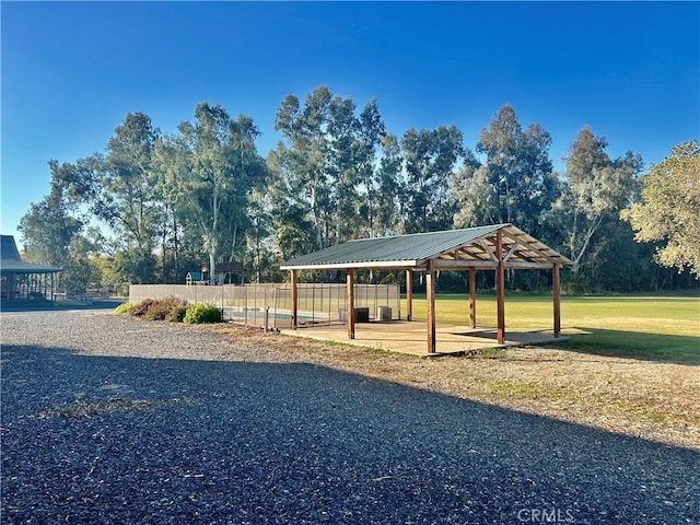 view of community with a gazebo