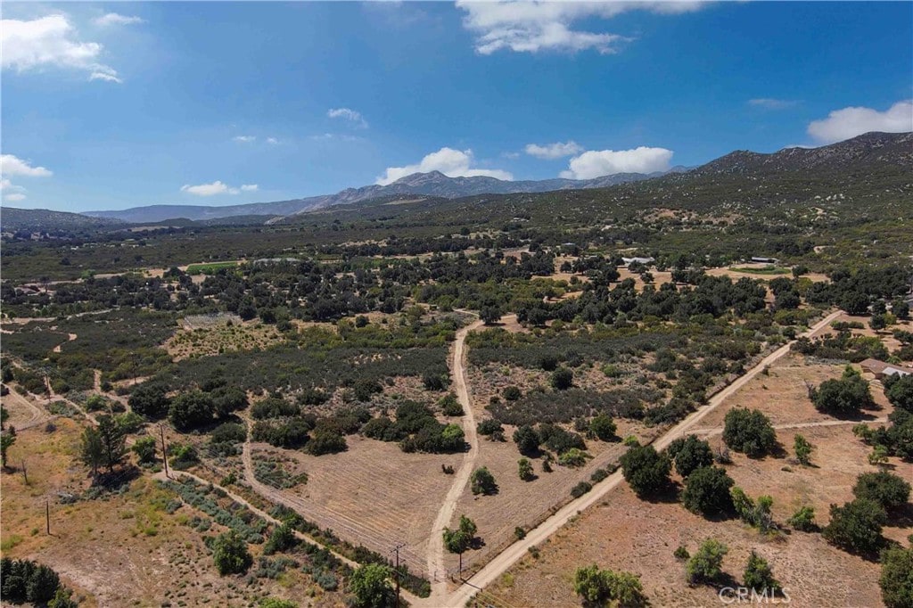 bird's eye view with a mountain view