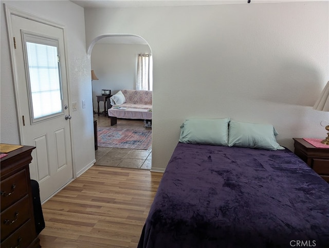 bedroom featuring light hardwood / wood-style floors