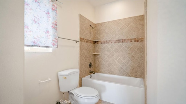 full bath featuring toilet and shower / bathtub combination